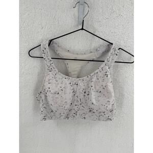 Avia‎ Light Gray Black Racerback Marble Pattern Moisture Sports Bra Large